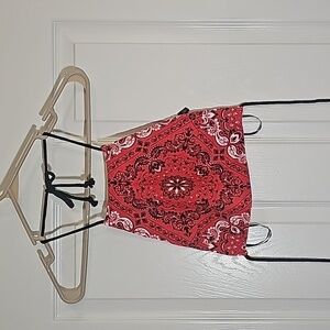 Forever 21 Bandana Shirt Halter Top Open Back Tie Size S